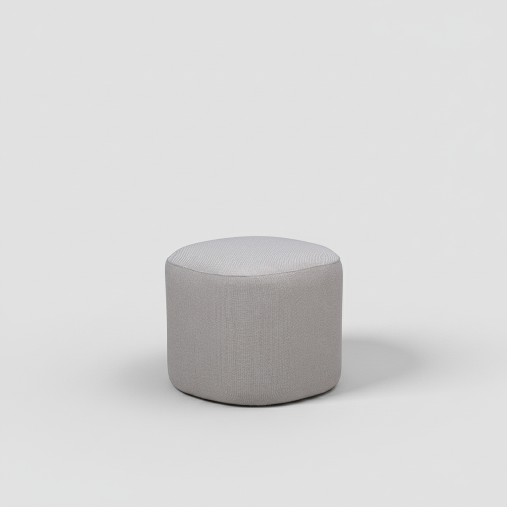 Gray ottoman on a white background