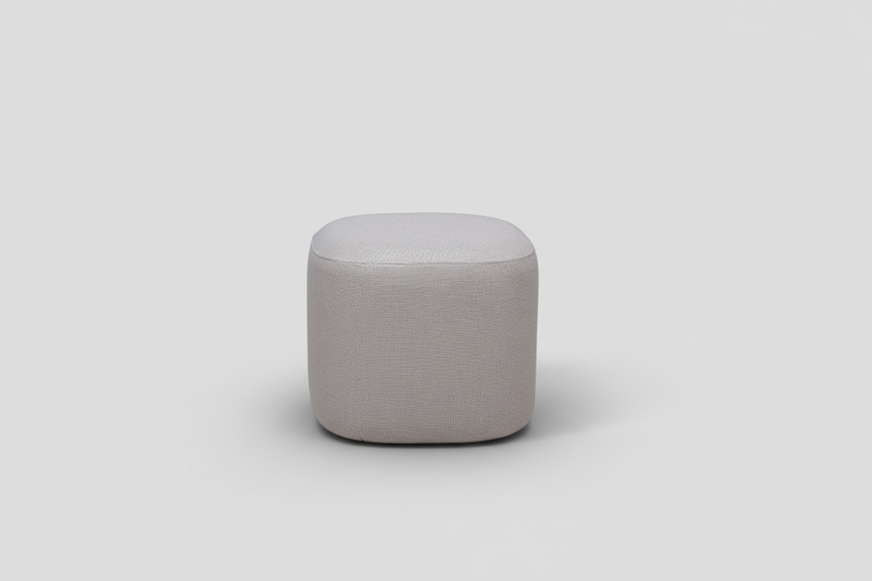 Gray ottoman on a white background