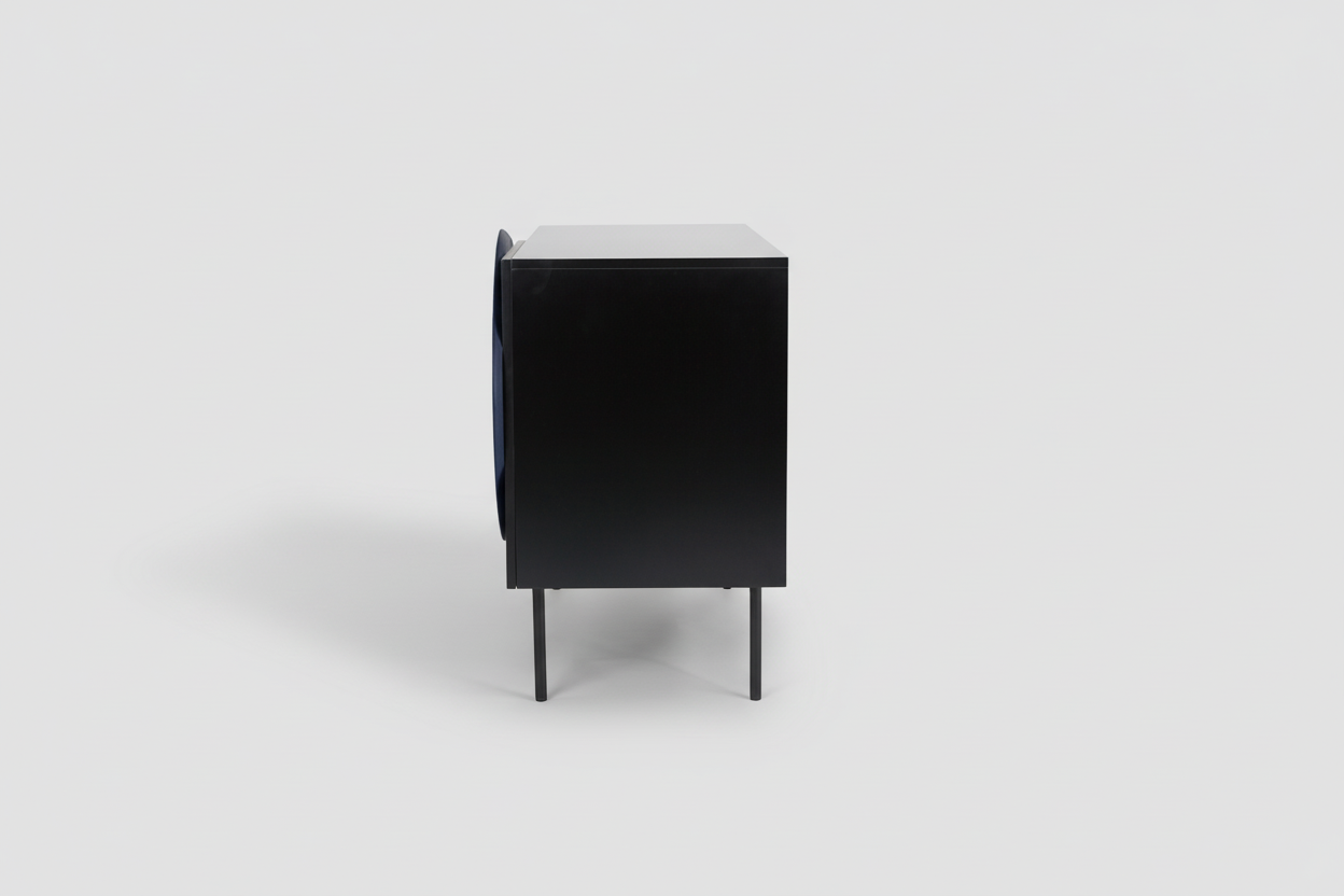 Black cabinet on a white background
