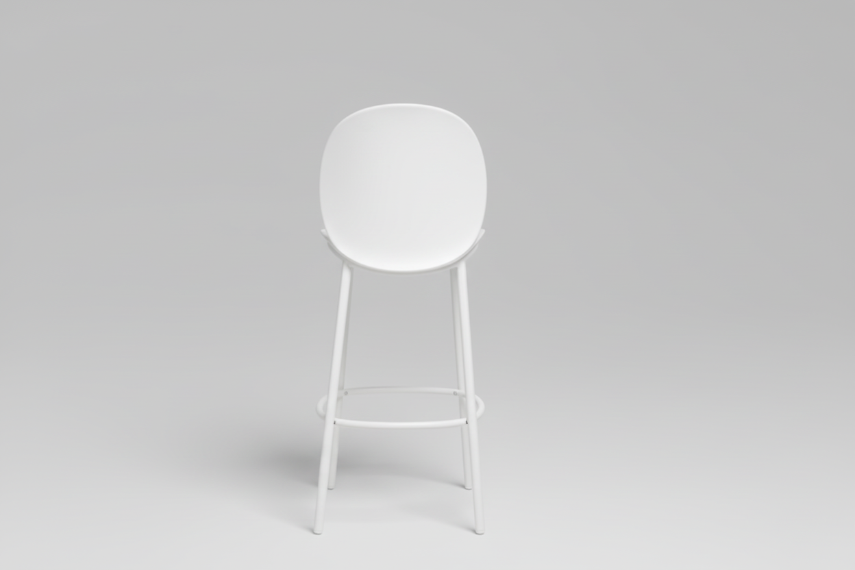 White bar stool on a white background