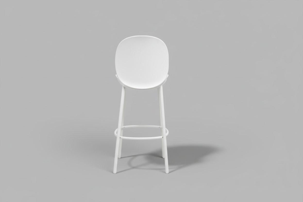 White bar stool on a white background
