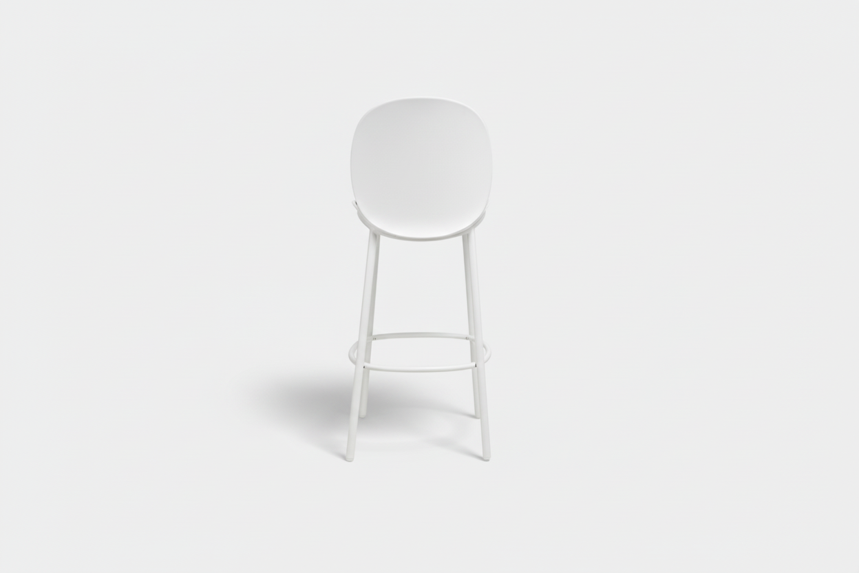 White bar stool on a white background