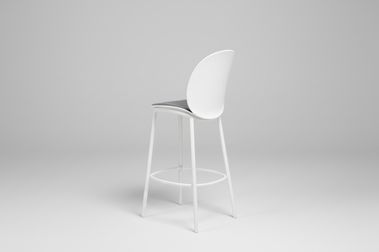 White bar stool on a white background