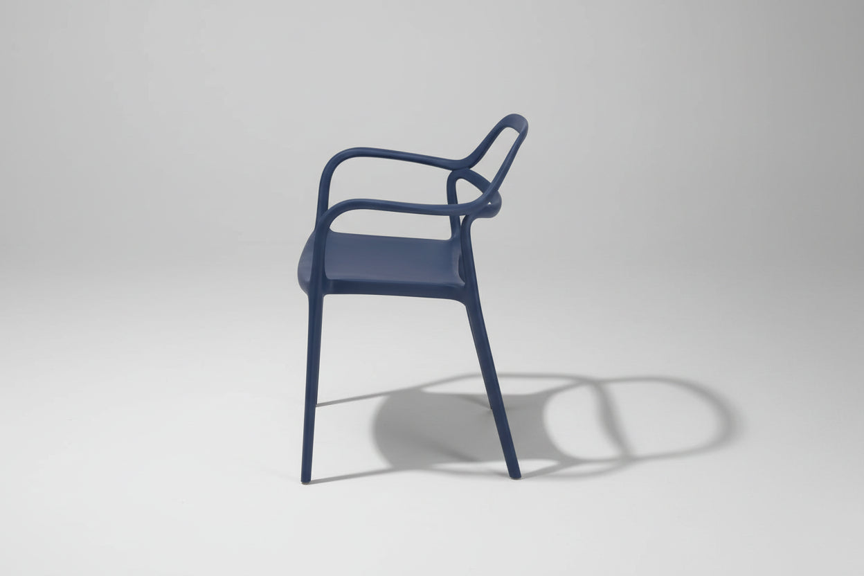 Navy blue chair on a white background