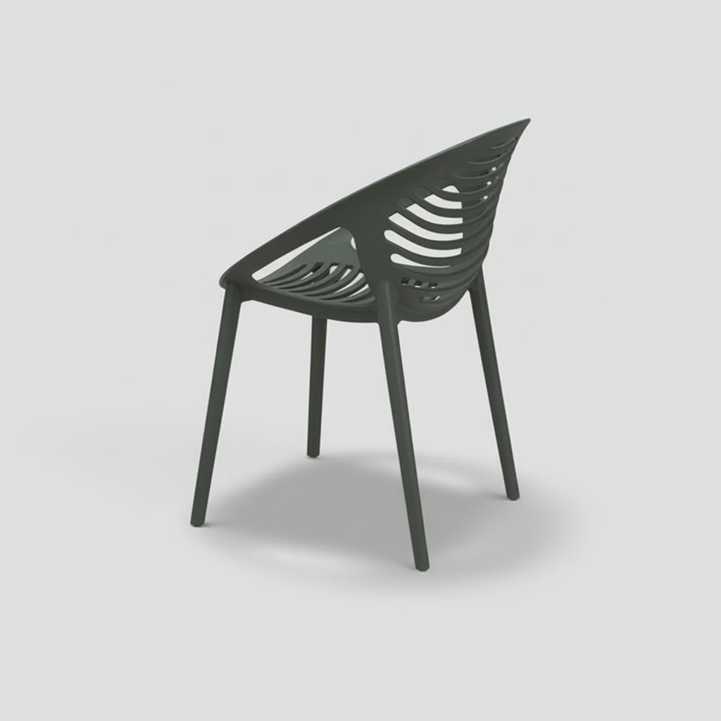 Modern black chair on a white background
