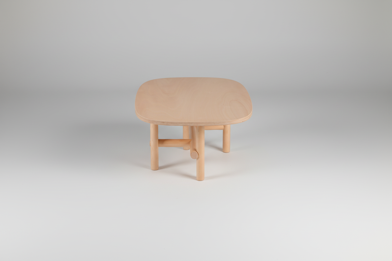 Wooden stool on a white background