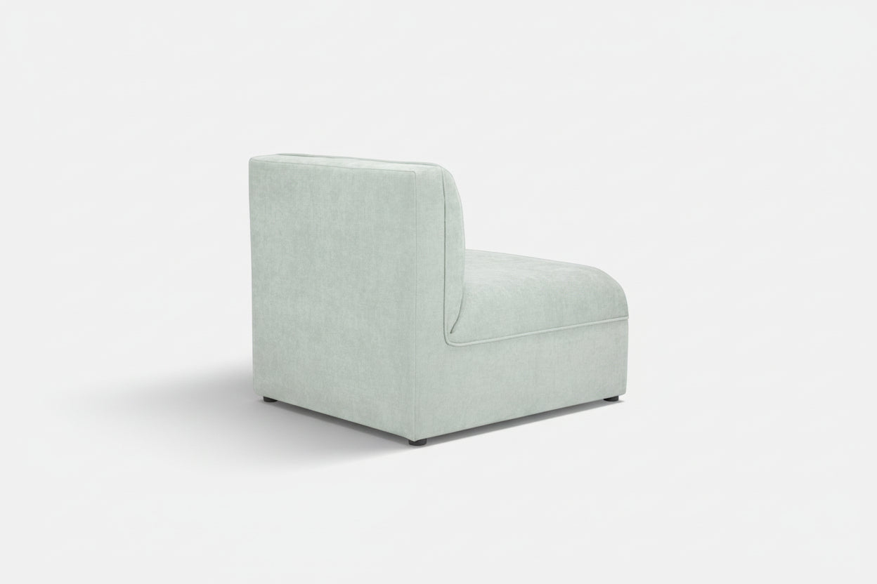 Light gray corner sofa chair on a white background