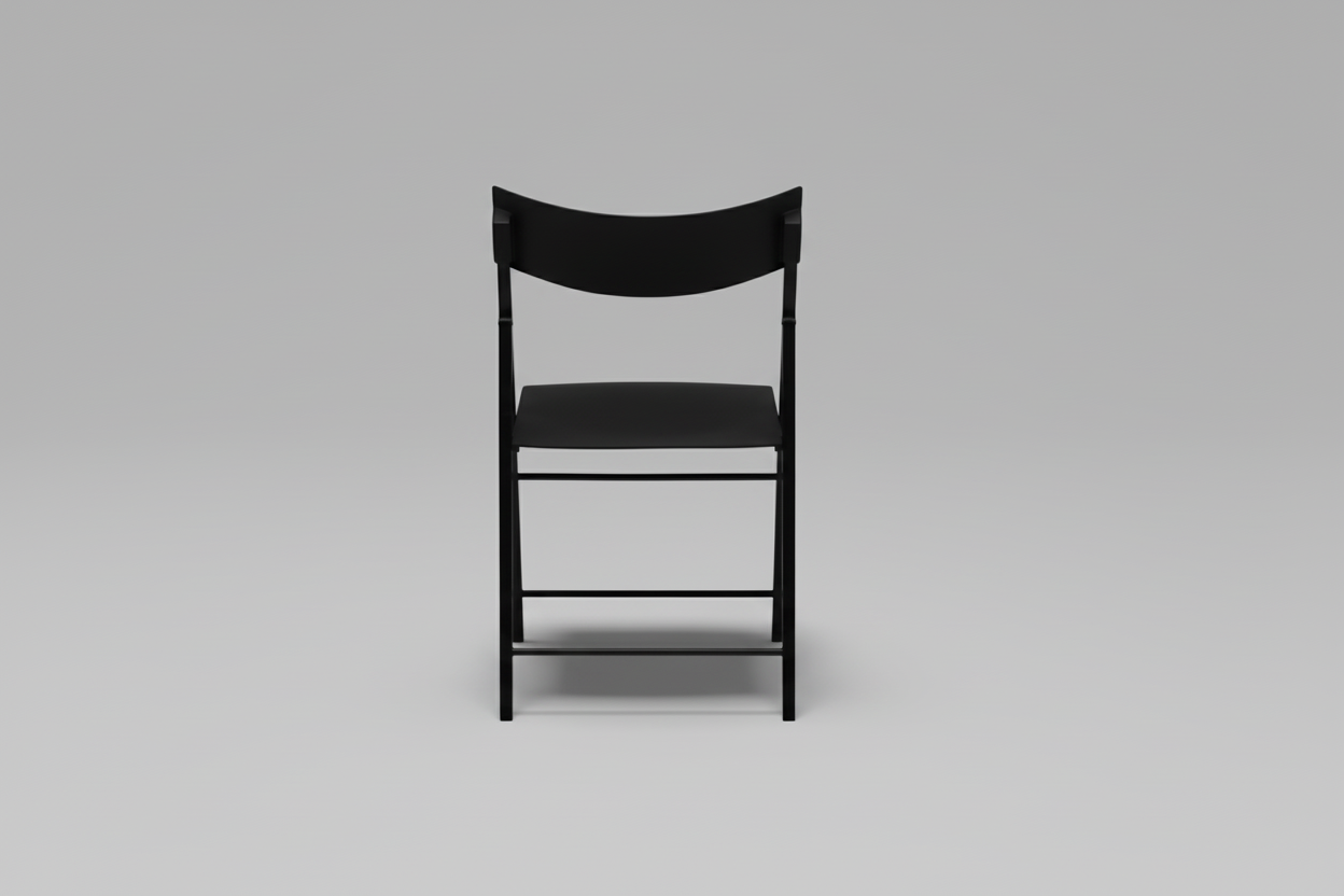 Black chair with a white background