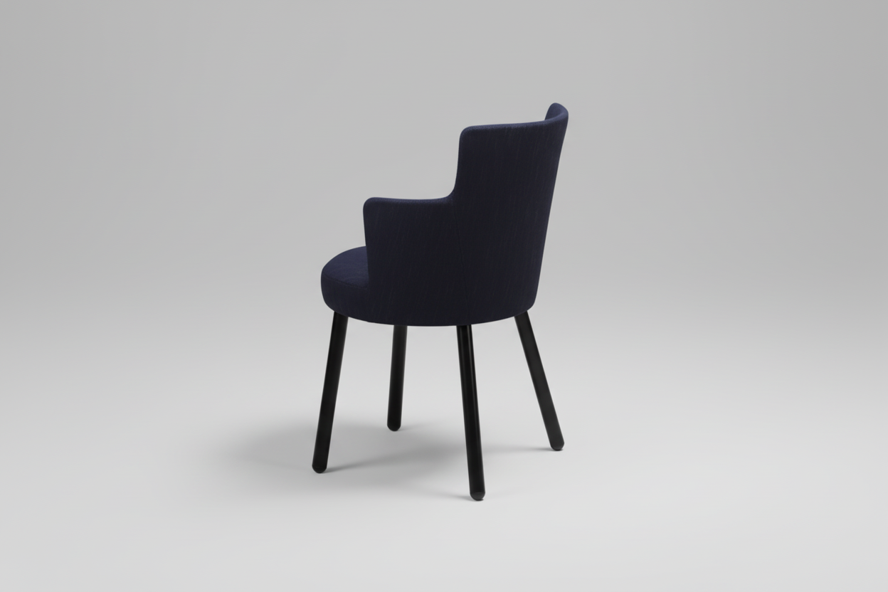 Black chair on a white background