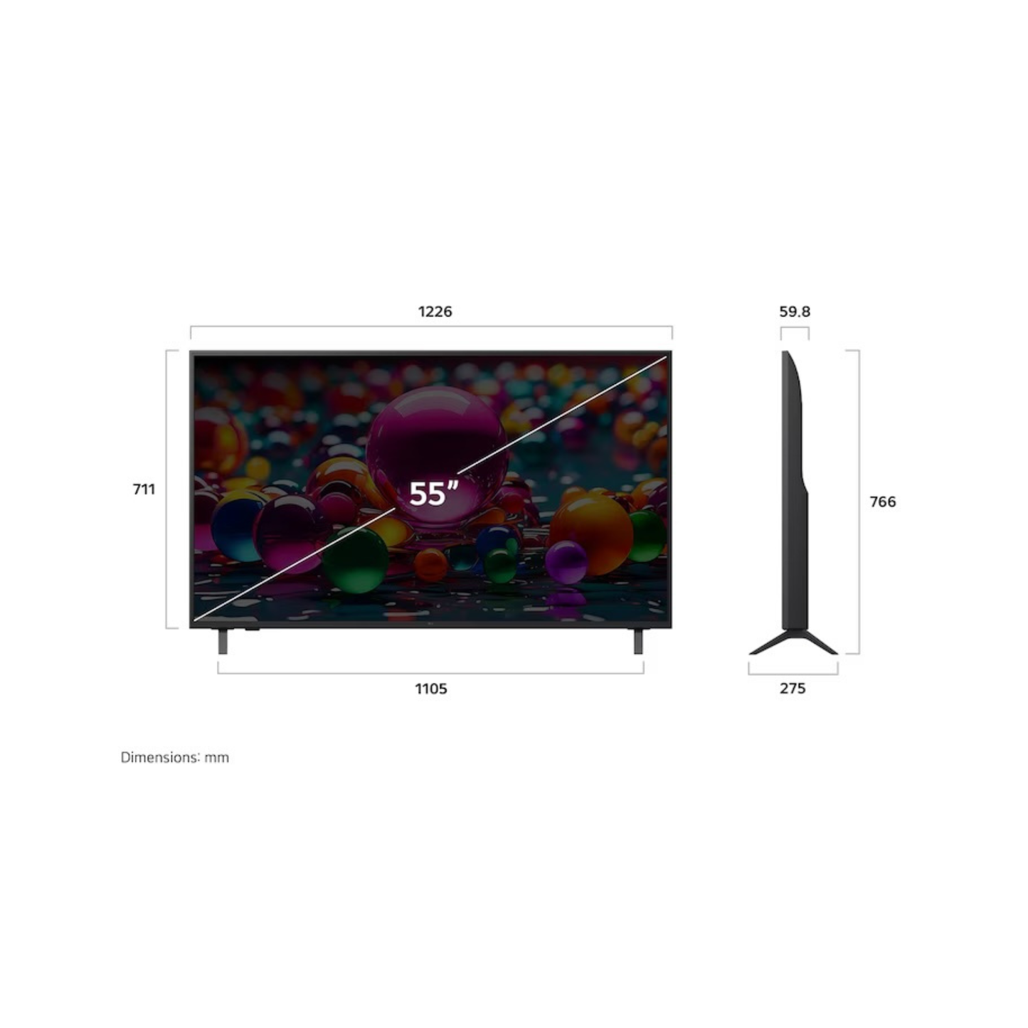 LG 55" 4K IPS, ThinQ AI