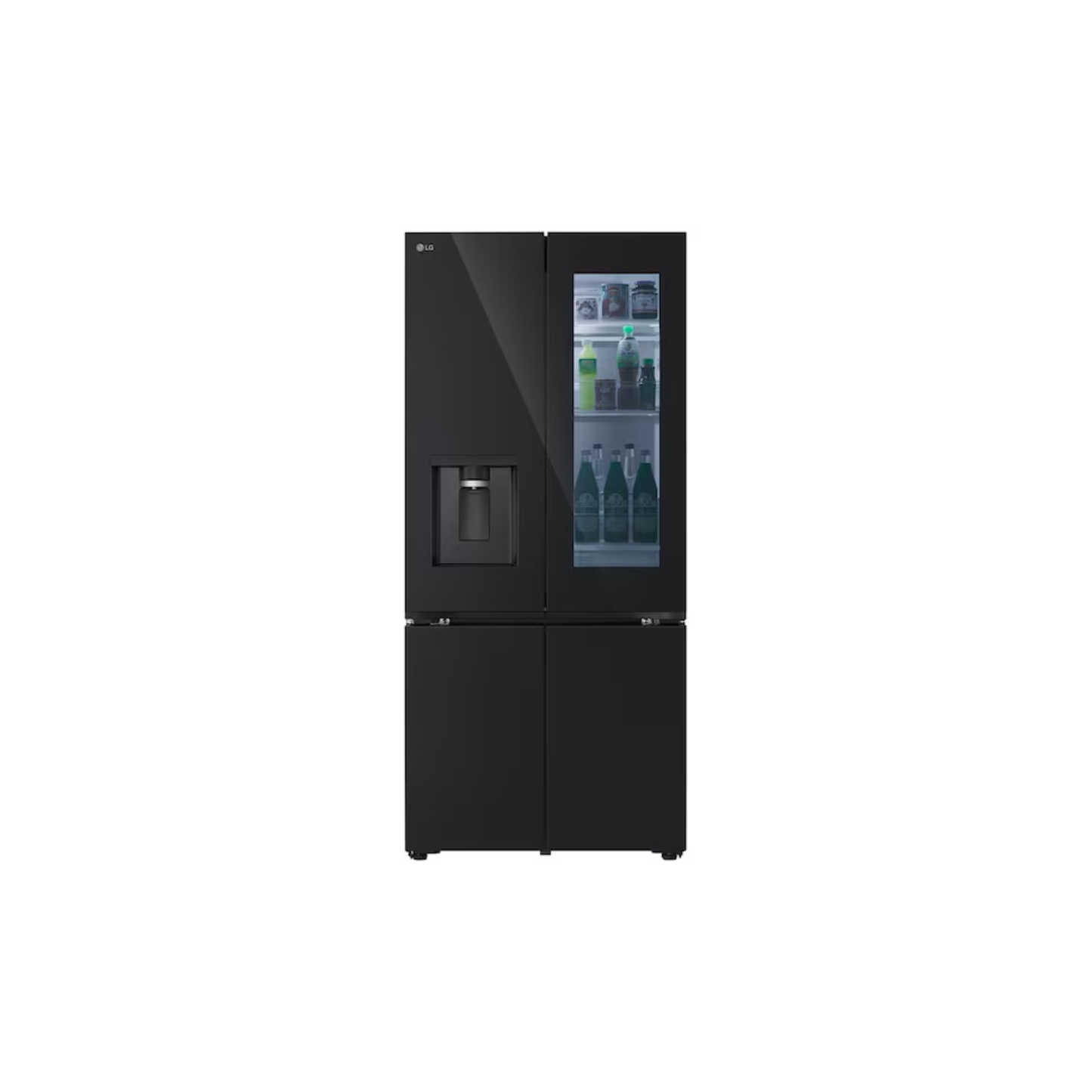 LG 612L French Door Fridge with InstaView & Water Dispenser in Black Glass Finish