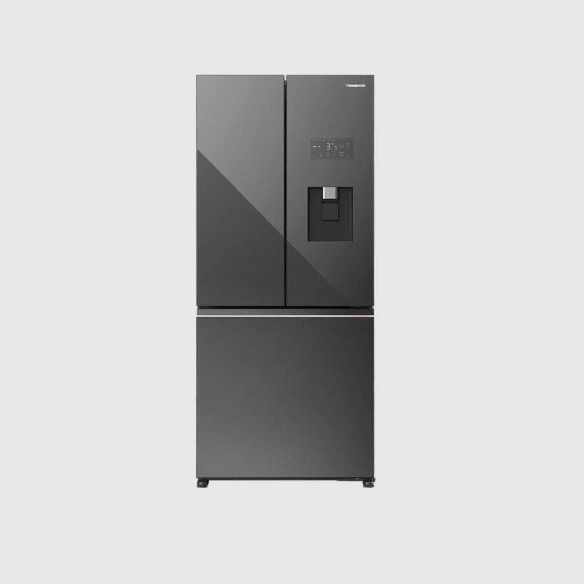 Panasonic 488L, 3 doors, Glass Door, Inverter, Water Dispenser, Auto Ice,  Nanoe X