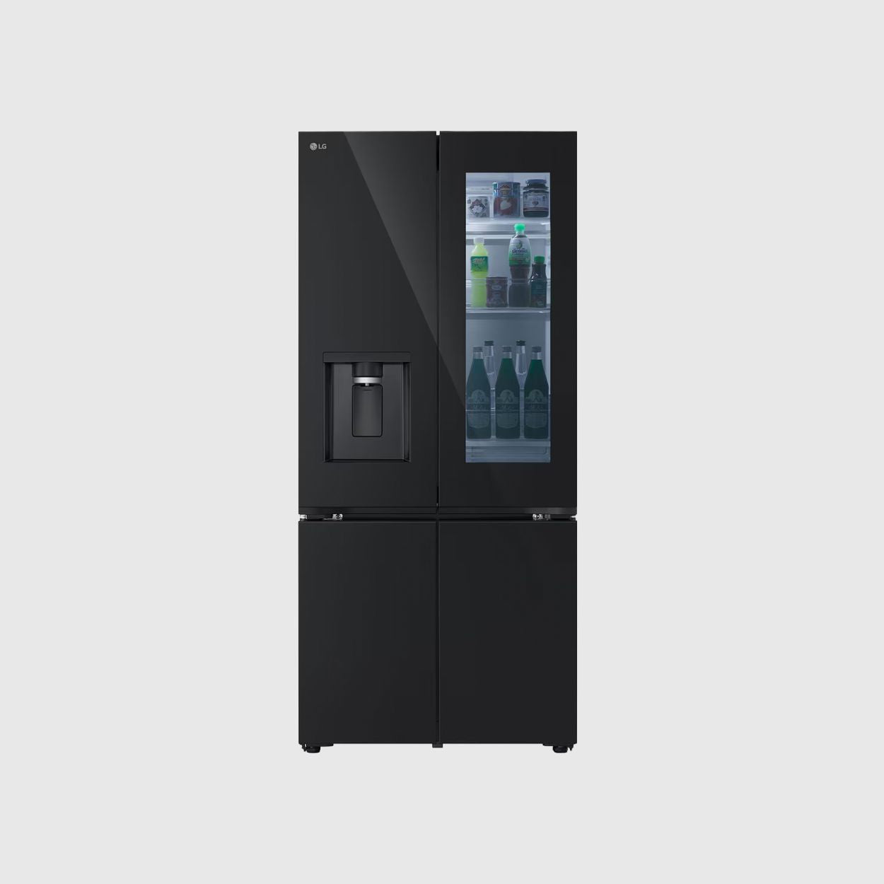LG 612L French Door Fridge with InstaView & Water Dispenser in Black Glass Finish