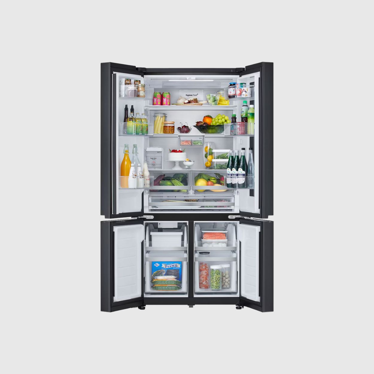 LG 612L French Door Fridge with InstaView & Water Dispenser in Black Glass Finish