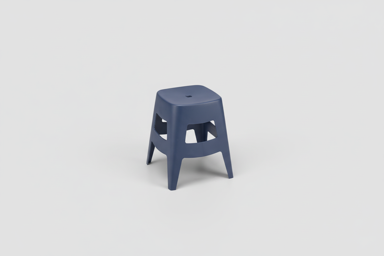Blue stool on a white background